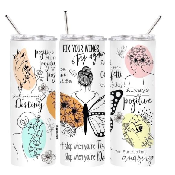 Daily Affirmations 20oz Hand Crafted Tumbler - Picture 3 of 3